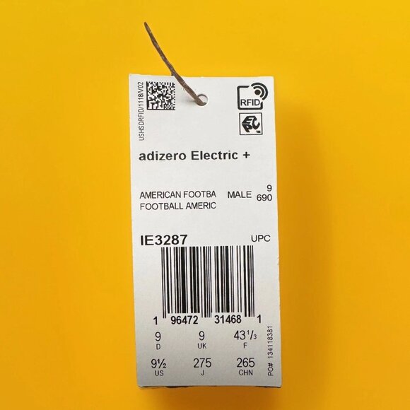 Adidas Adizero Electric+ Football Cleats White & Gold - Men's Size 9.5 - IE3287 - Picture 7 of 9